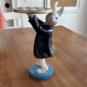 White Rabbit Figurine with Black Jacket